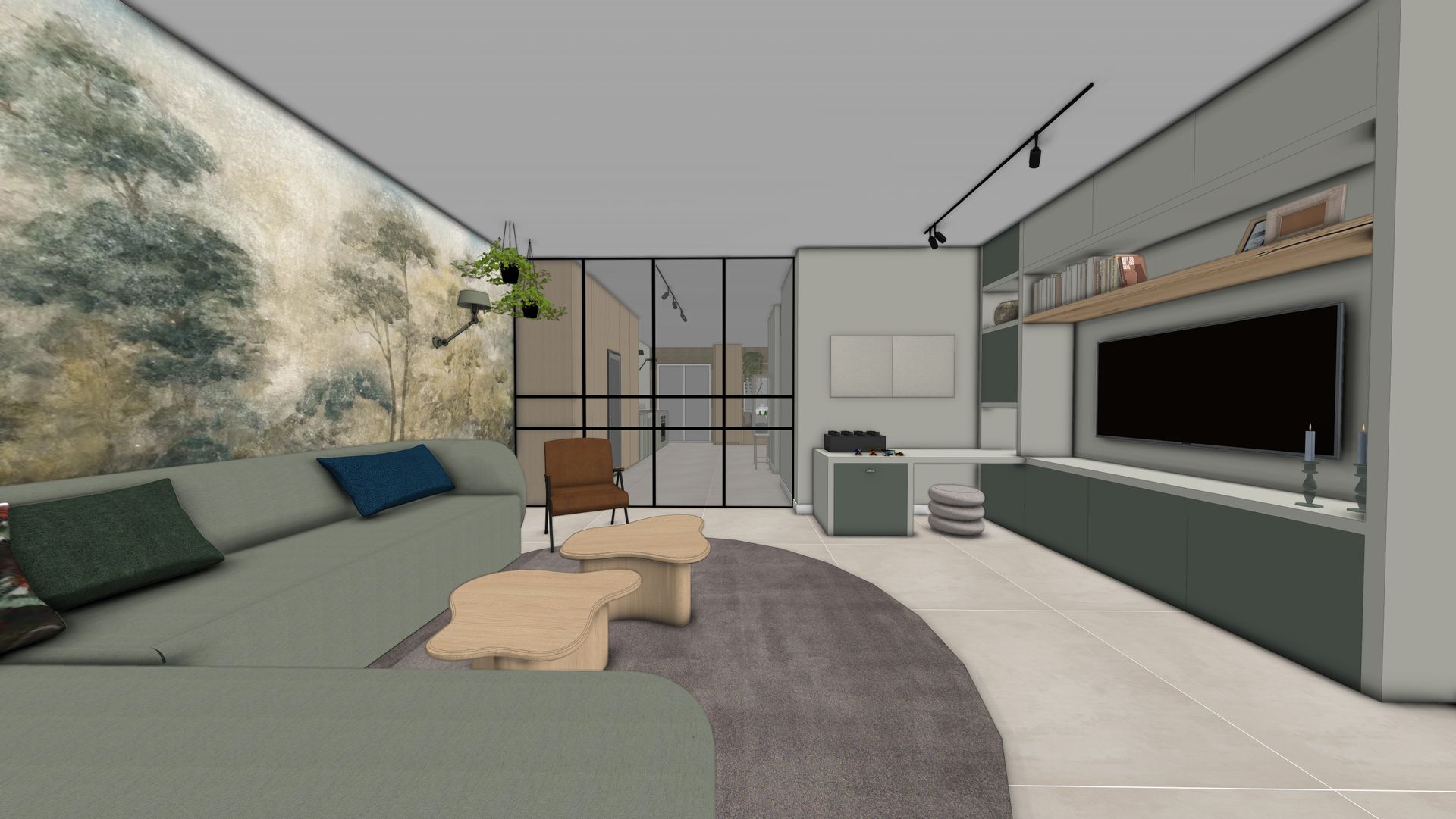 Keukenontwerp met luxe materialen wordt midden in de woning geplaatst.