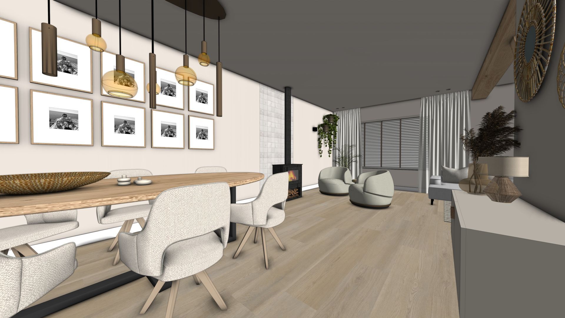 Interieurontwerp Steenbergen waarbij ruimte en rust belangrijk is.