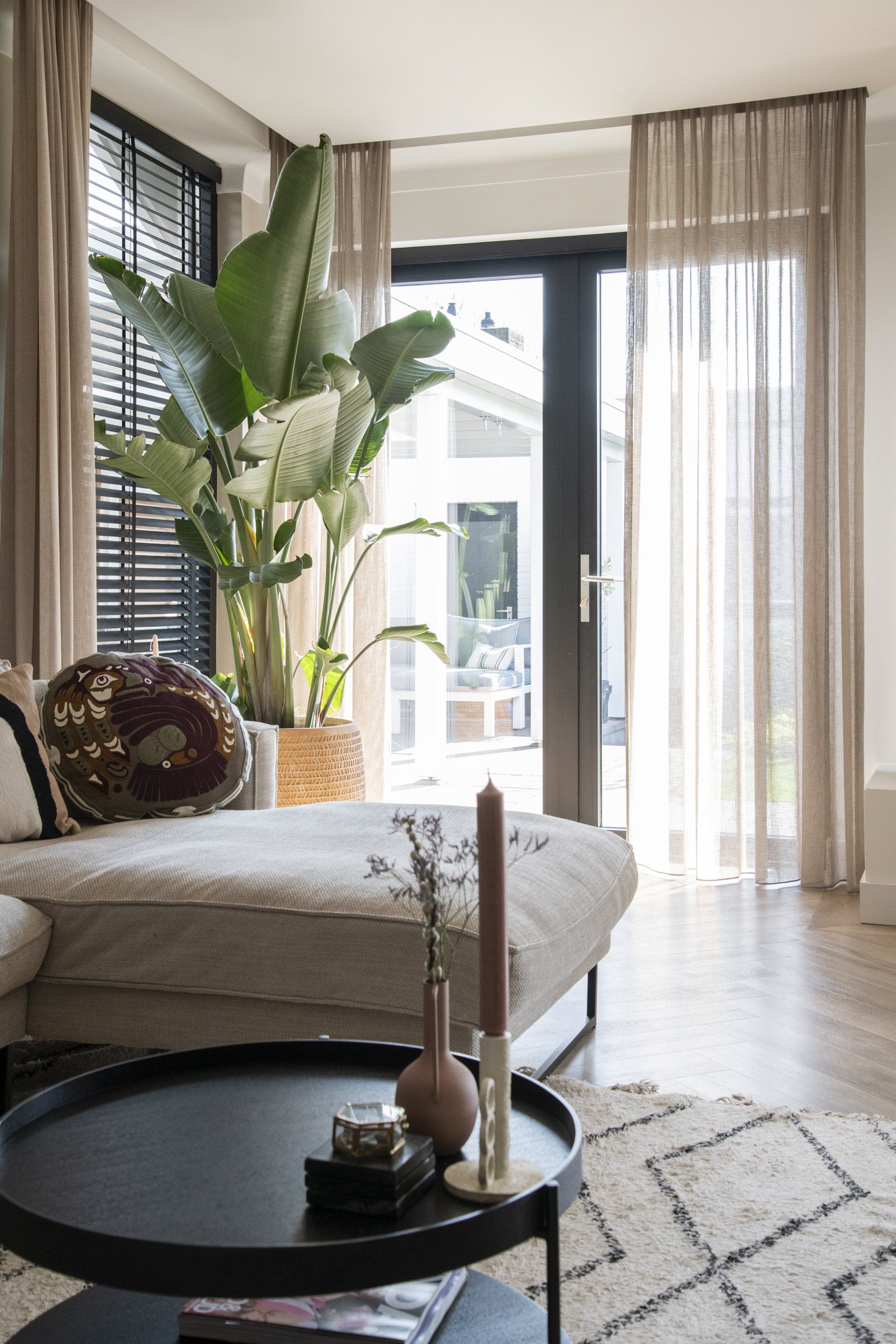 Grote gebaren. Planten in huis voor een interieurontwerp van SunStyling.