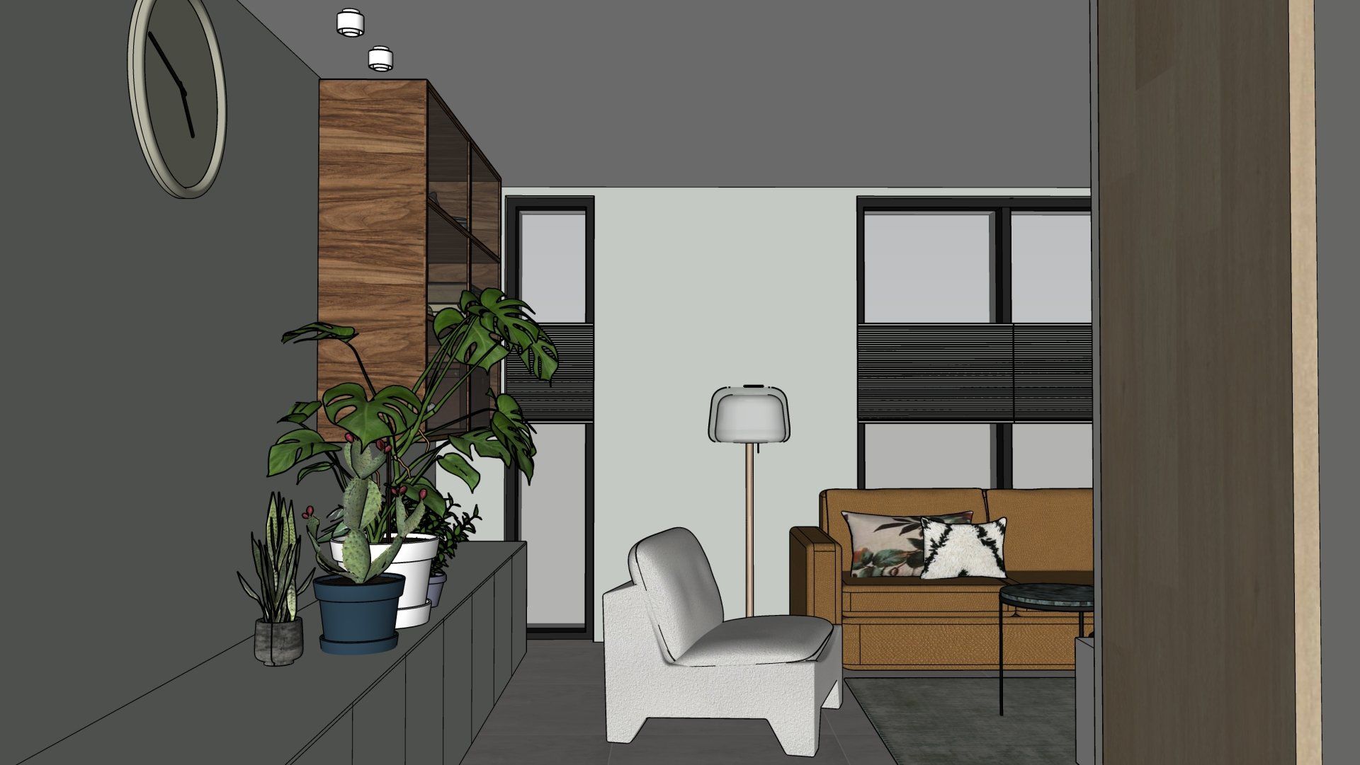 Woonkamerontwerp SunStyling Woonkamerontwerp voor een nieuwbouwwoning in Steenbergen.
