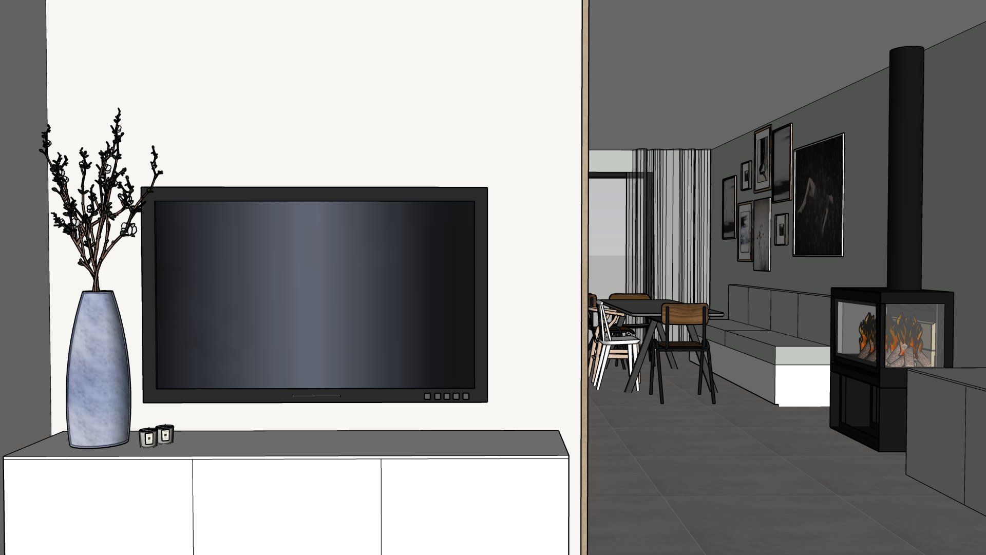interieurontwerp 3D woonkamer in Steenbergen