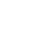 white flame icon with a flame 