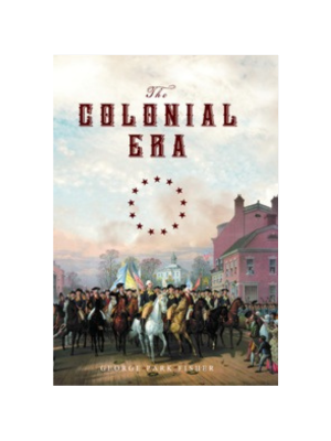 Book cover titled “The Colonial Era” showing a historical crowd and buildings in warm tones