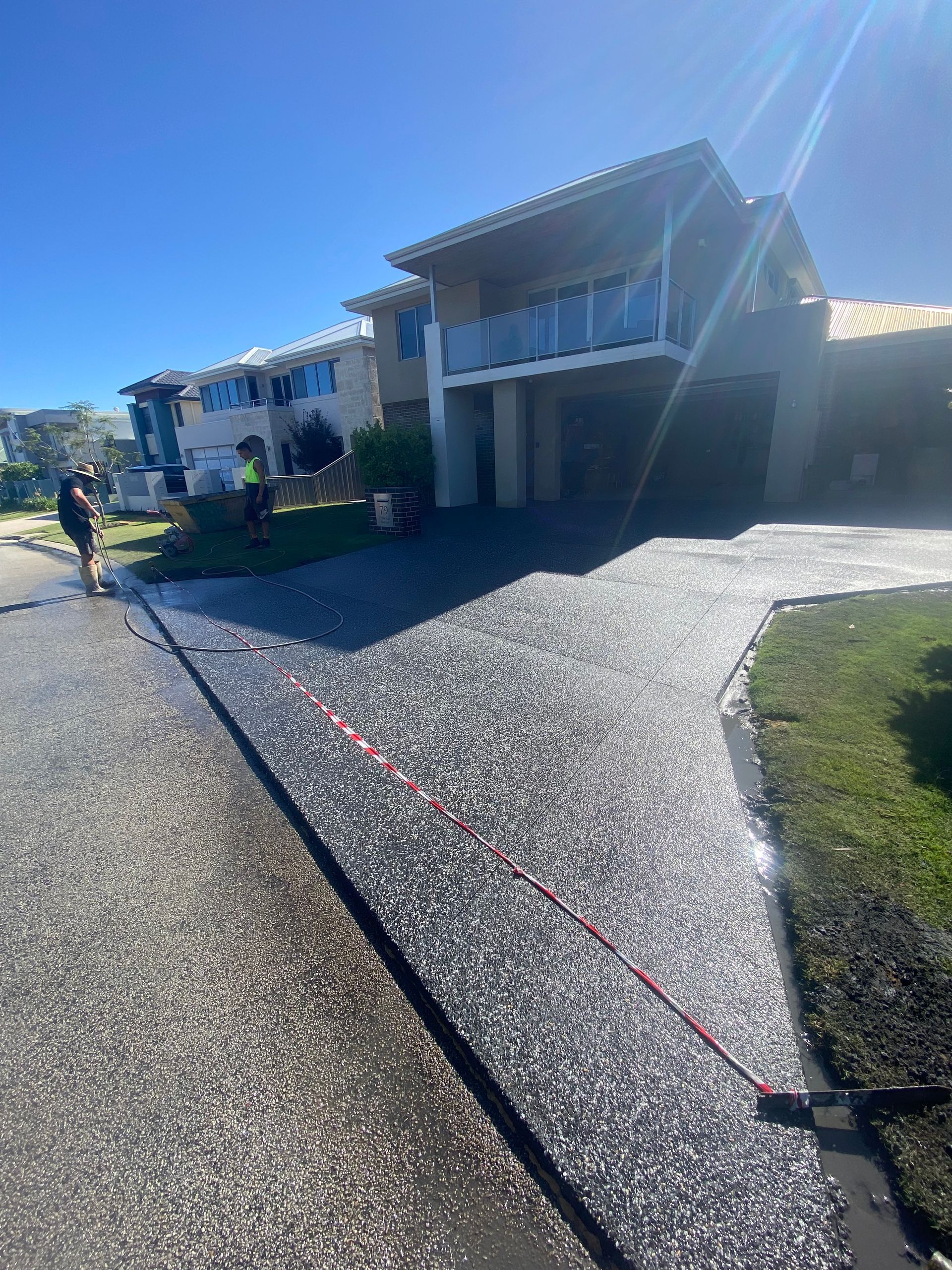 Charcoal Grey Concrete Driveway