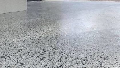 Honed Concrete under alfresco Honed Concrete under alfresco