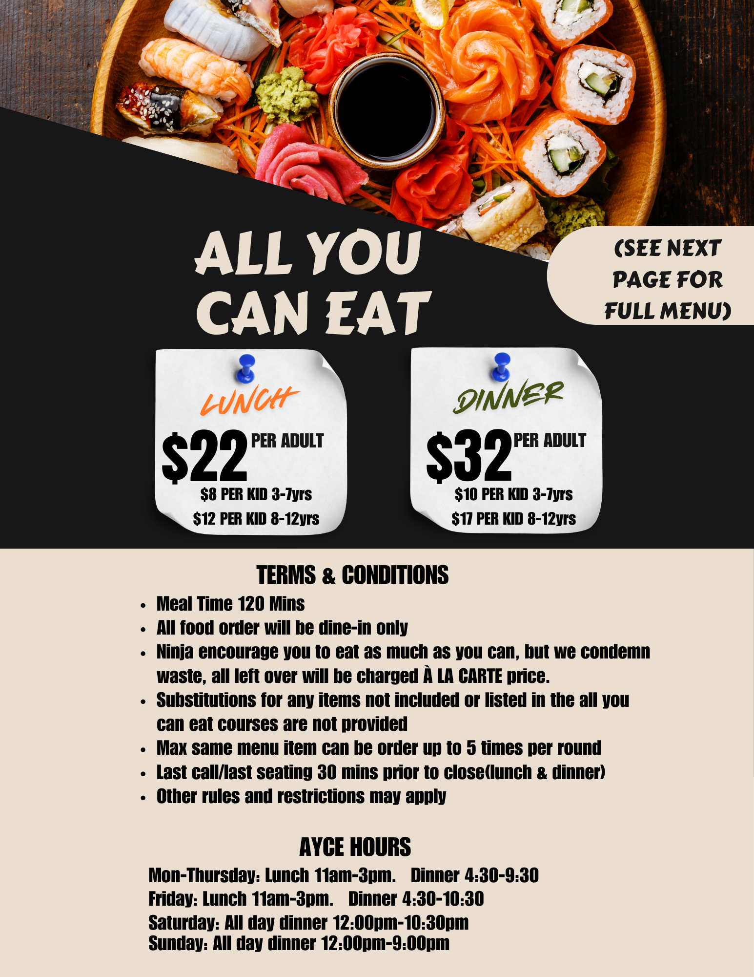 Chubby Ninja menu page 9