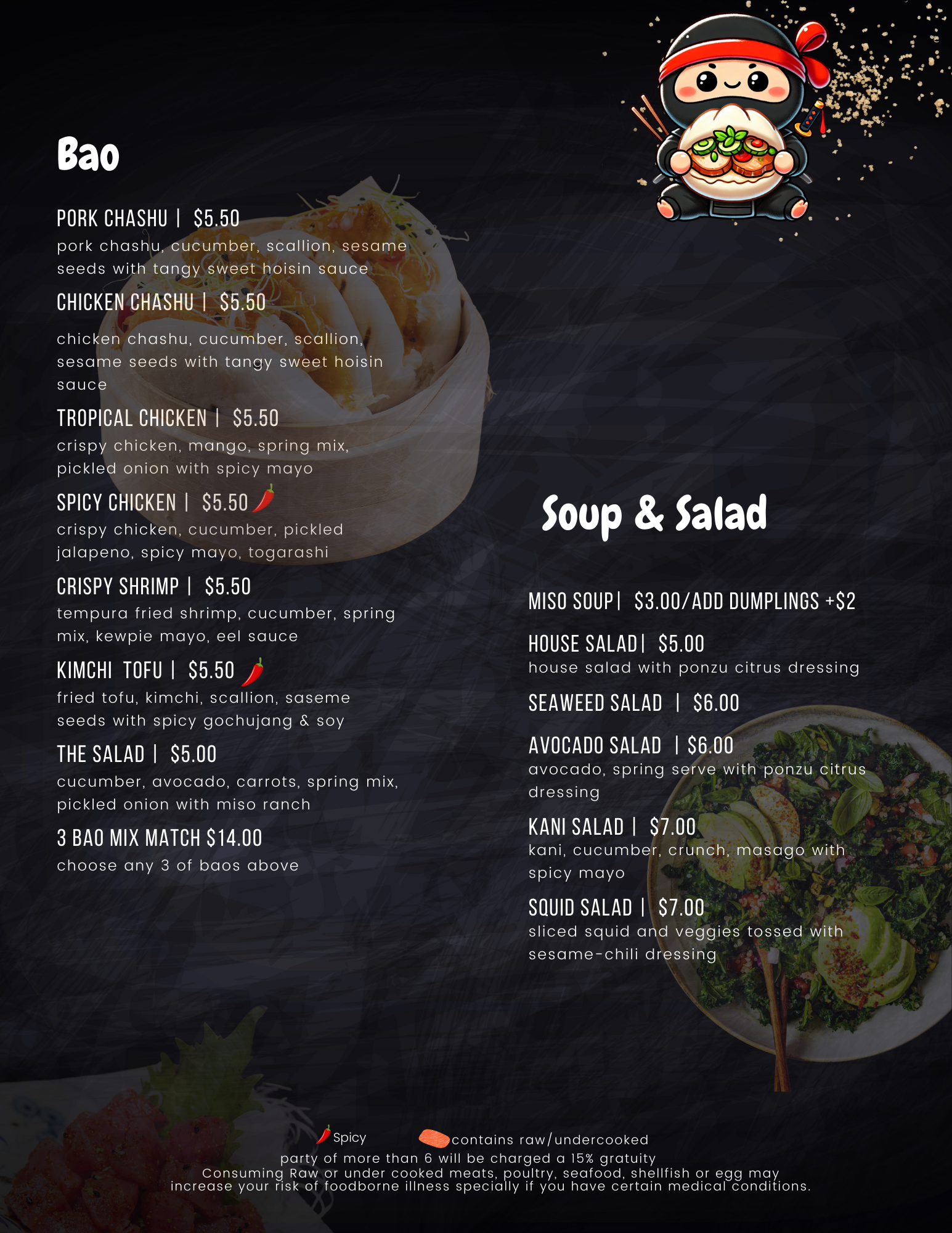 Chubby Ninja menu page 4