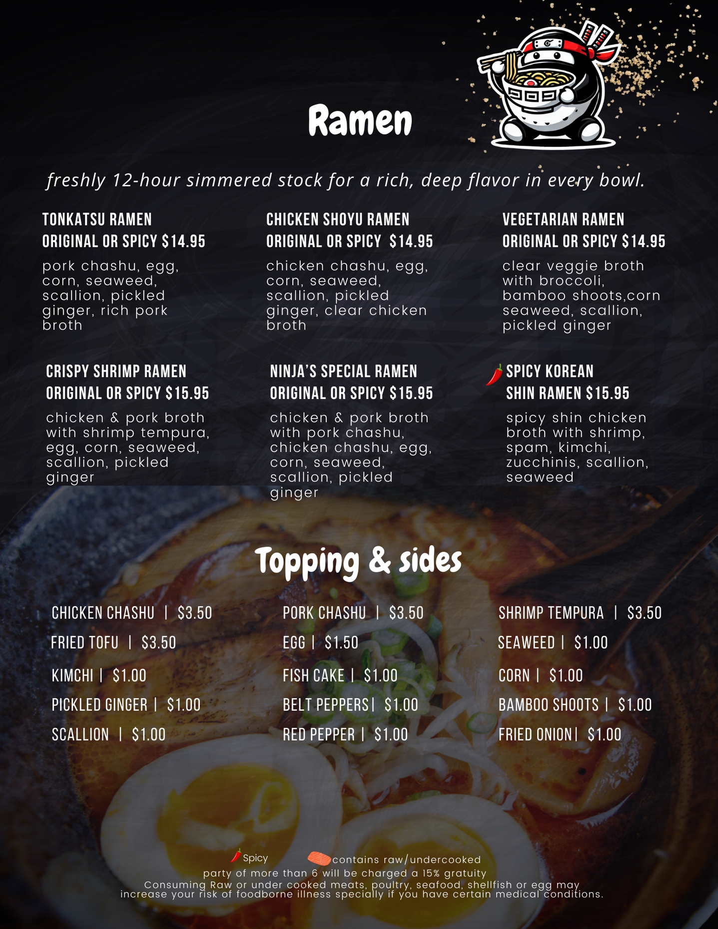 Chubby Ninja menu page 5