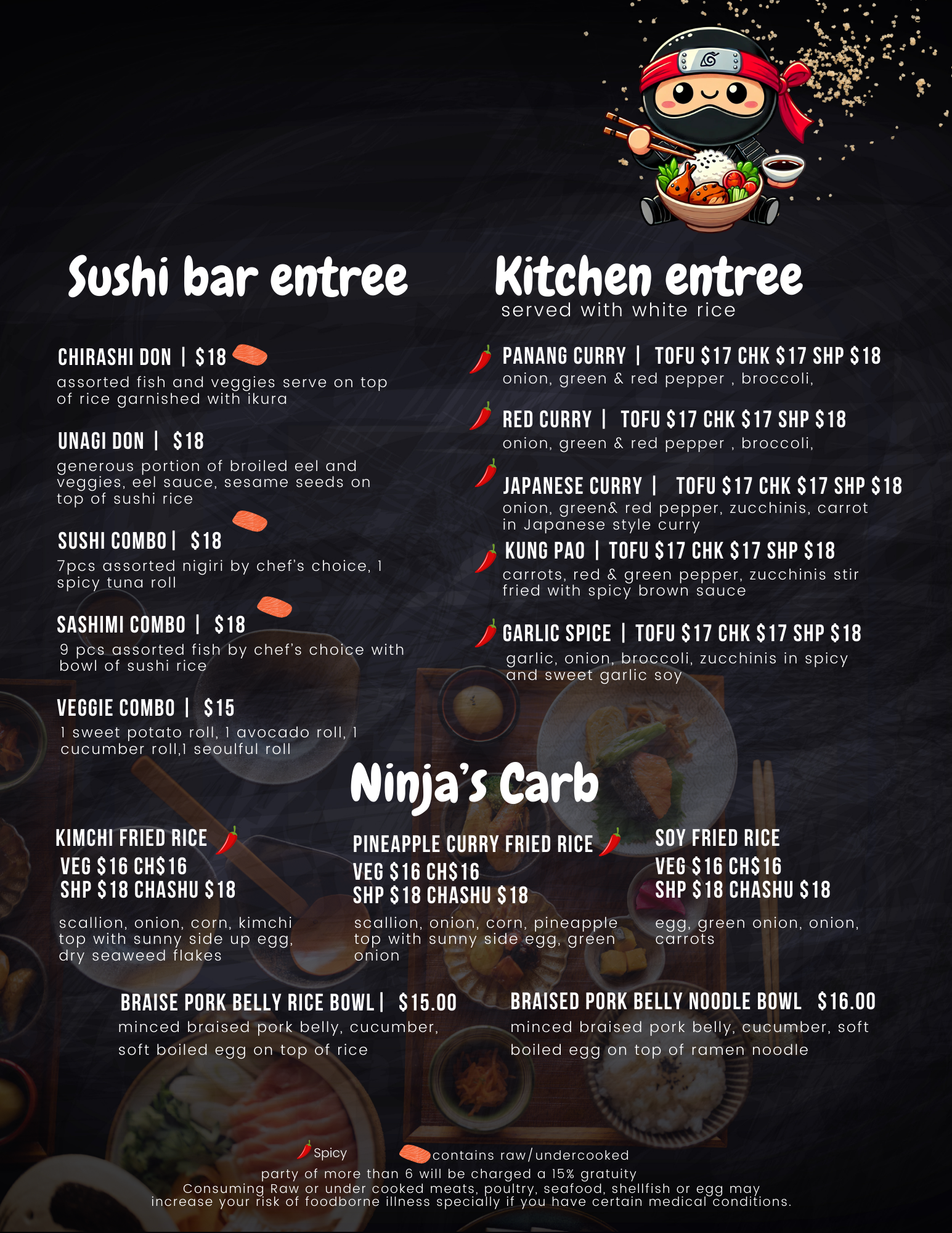 Chubby Ninja menu page 8