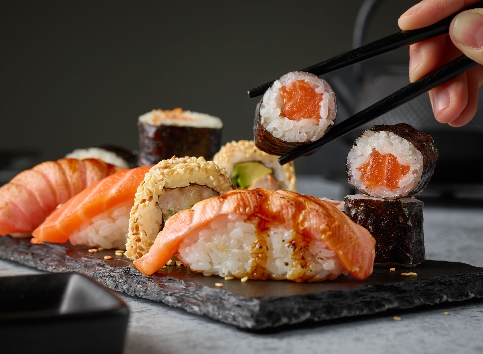 plate of various sushi
