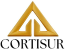 Logotipo en forma de triángulo dorado con forma de “A” invertida y la palabra “CORTISUR” debajo.