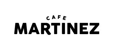 Logotipo de Café Martínez en texto negro.