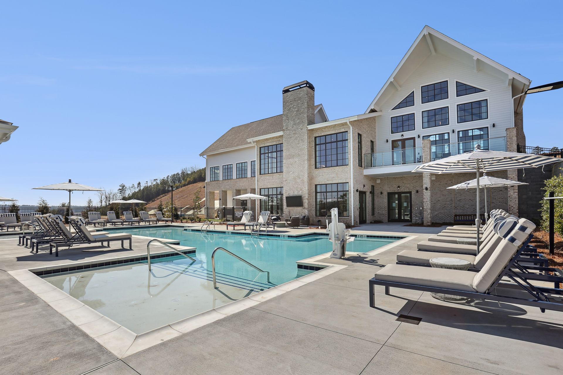 Upland at Emerson resort-style pool with lounge seating - Cartersville, GA