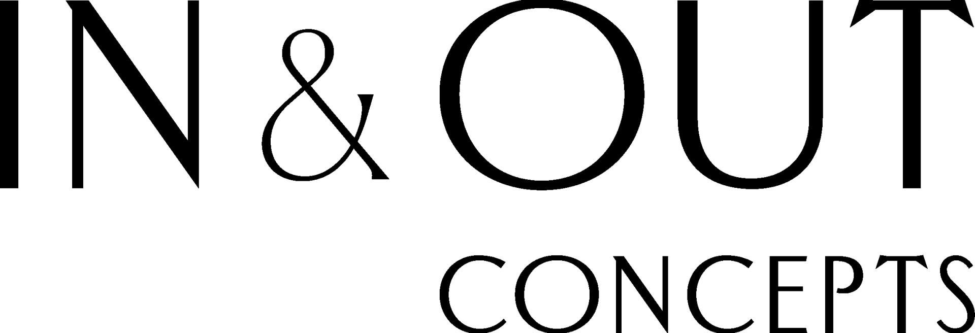 In & Out Concepts logo in black serif text on a white background