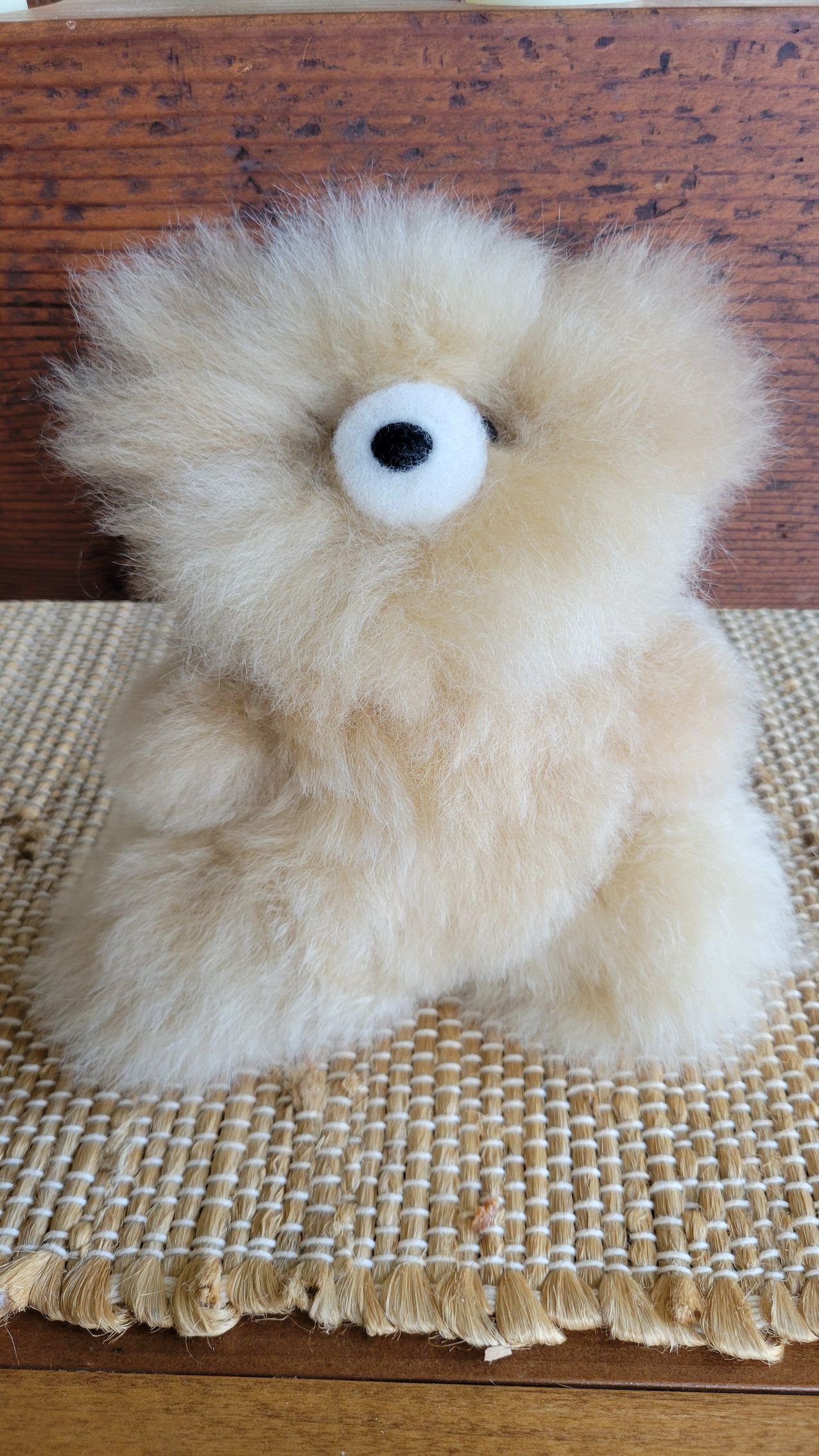 10 IN PREMIUM Baby Alpaca Suri Fur Teddy Bear CAMEL - Peluche Pérou