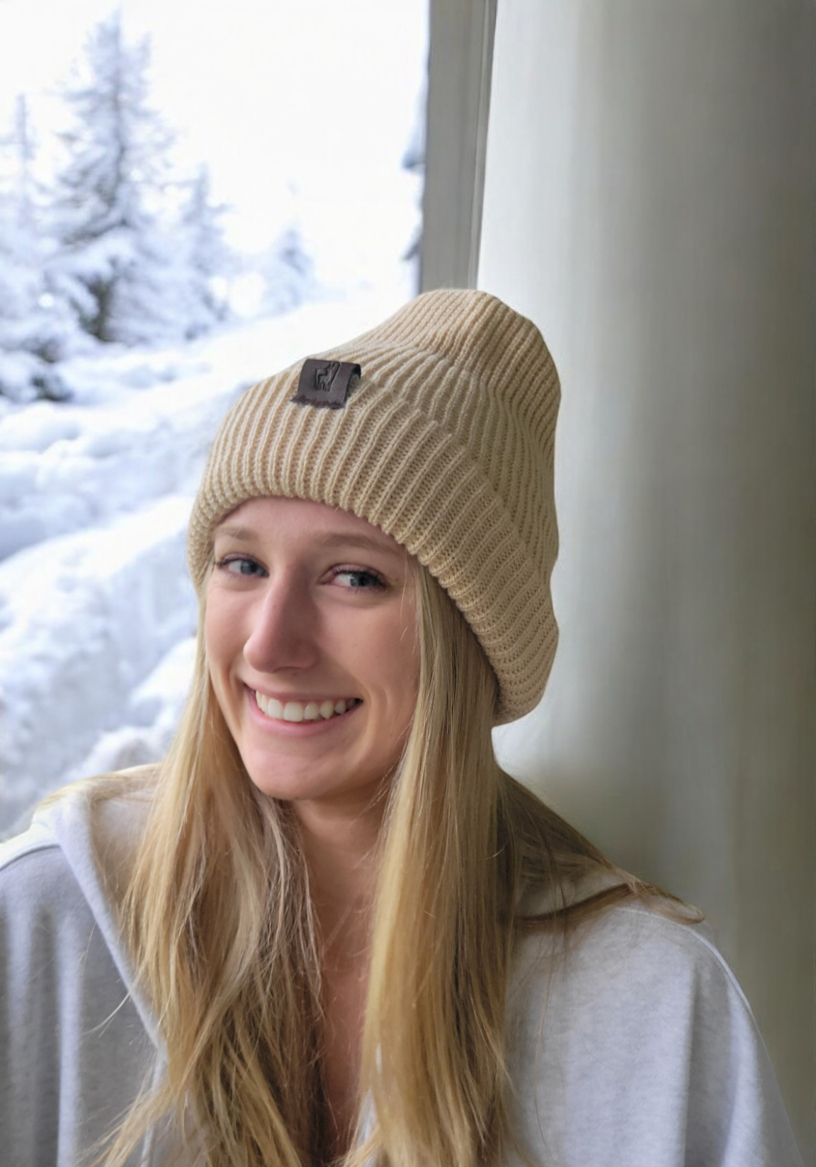 San York - Alpaca Knit Unisex Beanie - Tan