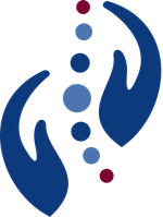 2 hands with stones in the middle - cave spring family medicine logo mark
