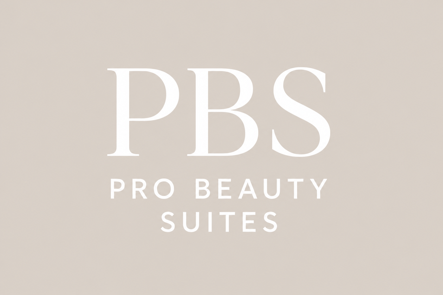 PBS Pro Beauty Suites logo on a beige background