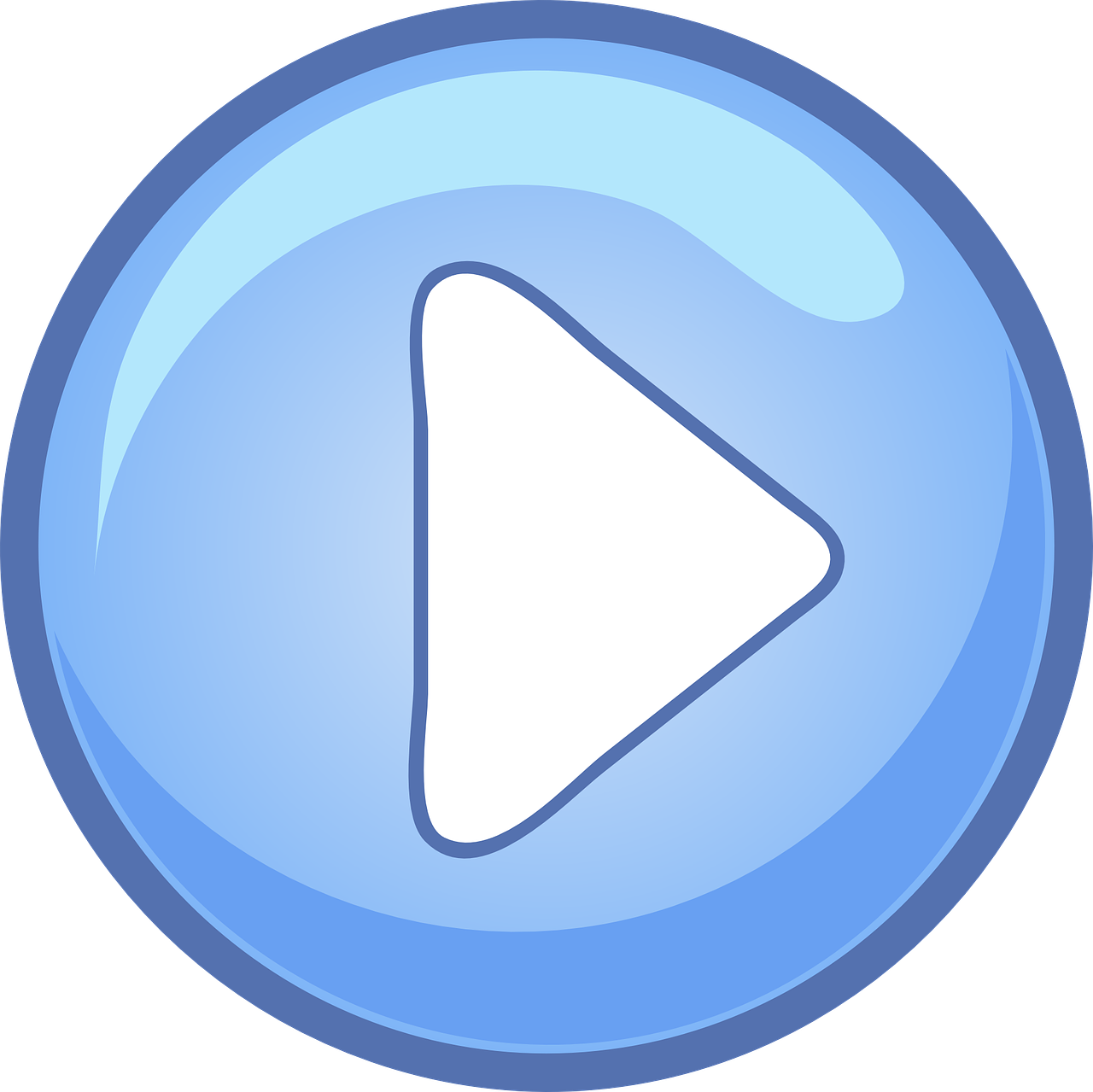blue circle with white arrow point right in centre