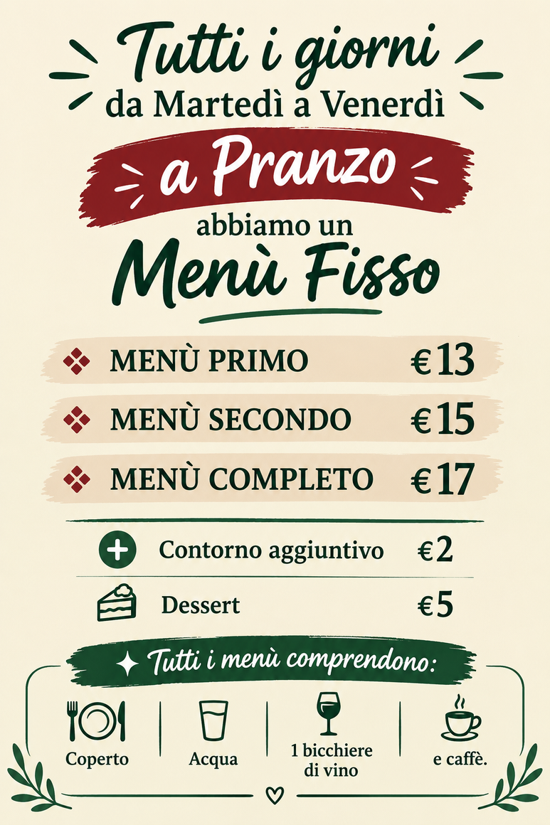 Trezzo sull'Adda Menù fisso a Trezzo sull'Adda