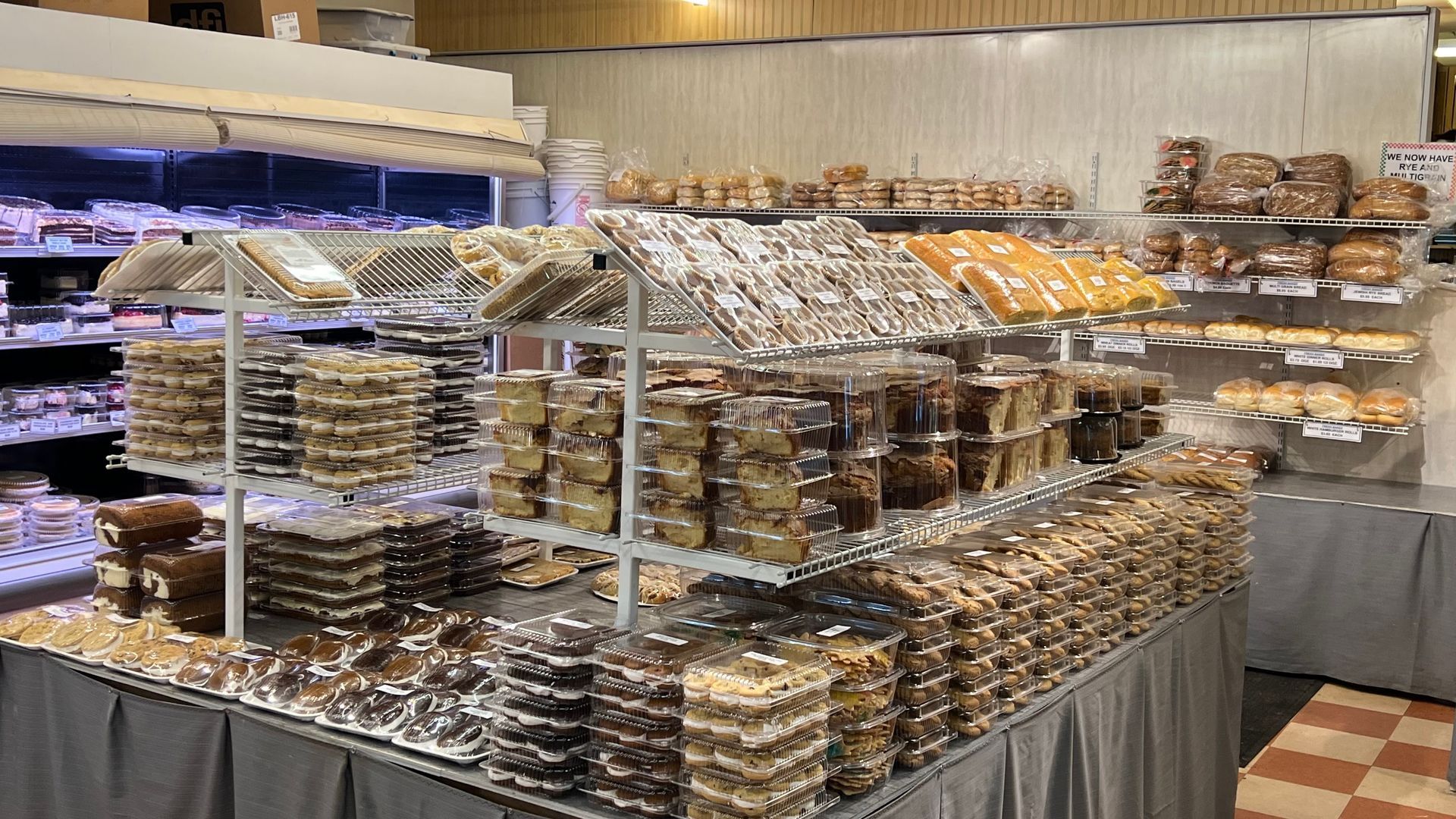A bakery filled with lots of different types of food.