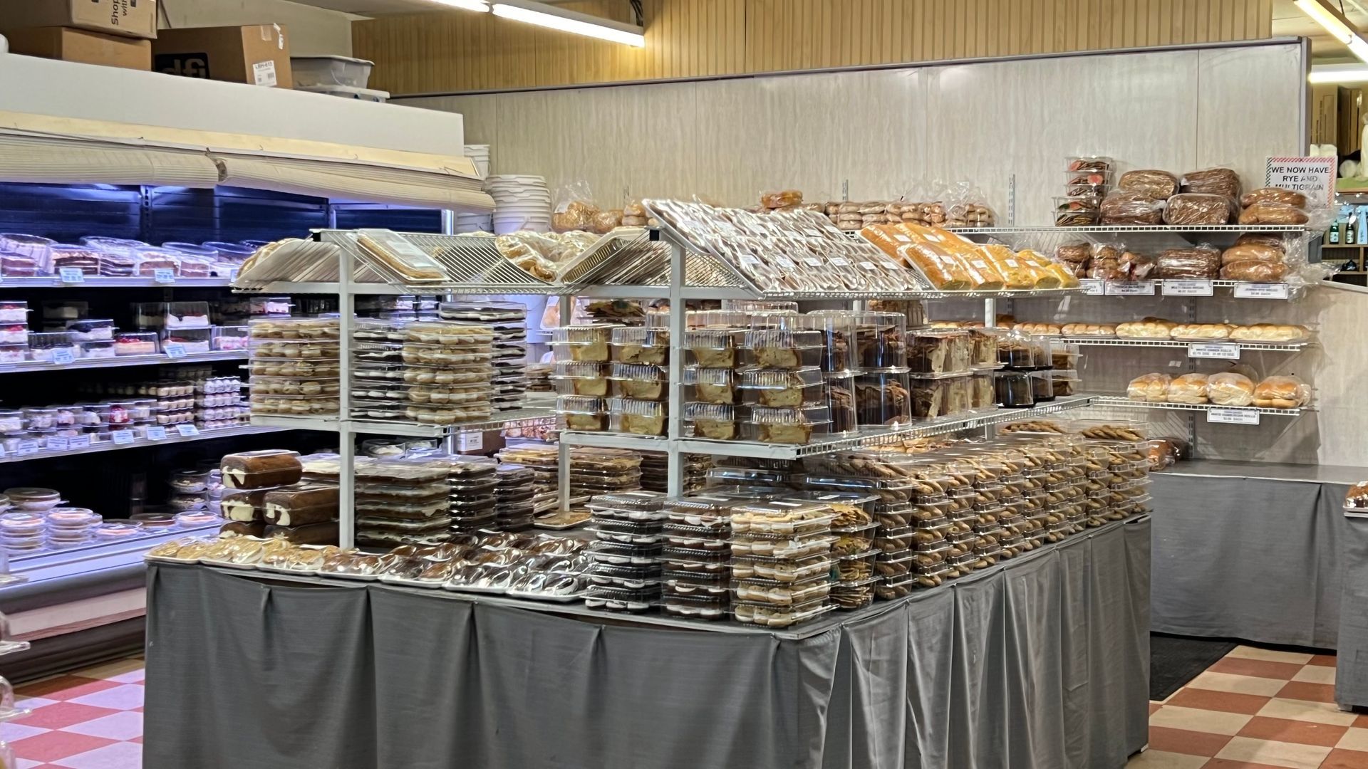 A bakery filled with lots of cookies and bread