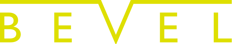 Yellow BEVEL text logo with a V-shaped notch in the center