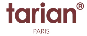 Tarian Paris logo in burgundy text with a small registered trademark symbol above the i