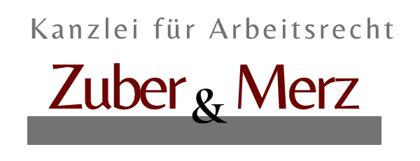 A red and gray logo for zuber & merz
