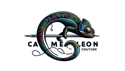 Un caméléon coloré est assis sur une aiguille avec une aiguille qui en sort.