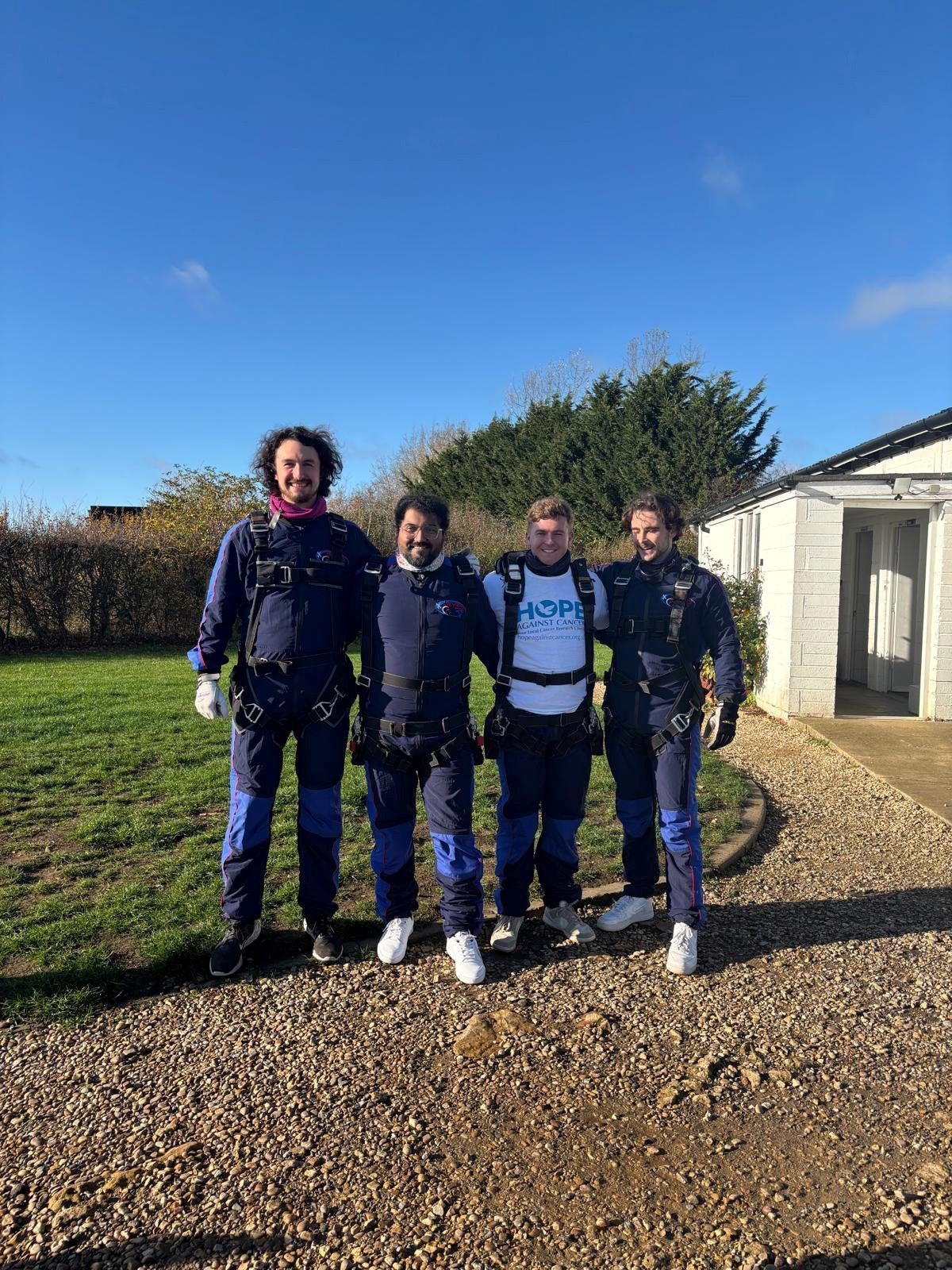 A group people ready to skydive