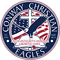 Conway Christian Eagles circular school logo with eagle, cross, and American flag elements