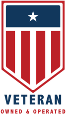 A logo for a veteran owned and operated business.