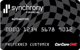A synchrony financial automotive preferred customer card
