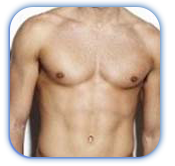 A close up of a man 's chest and torso without a shirt on.