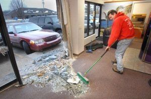 Broken Glass Door On Store Front — Belleville, IL — Glass & More Inc. Broken Glass Door On Store Front — Belleville, IL — Glass & More Inc.