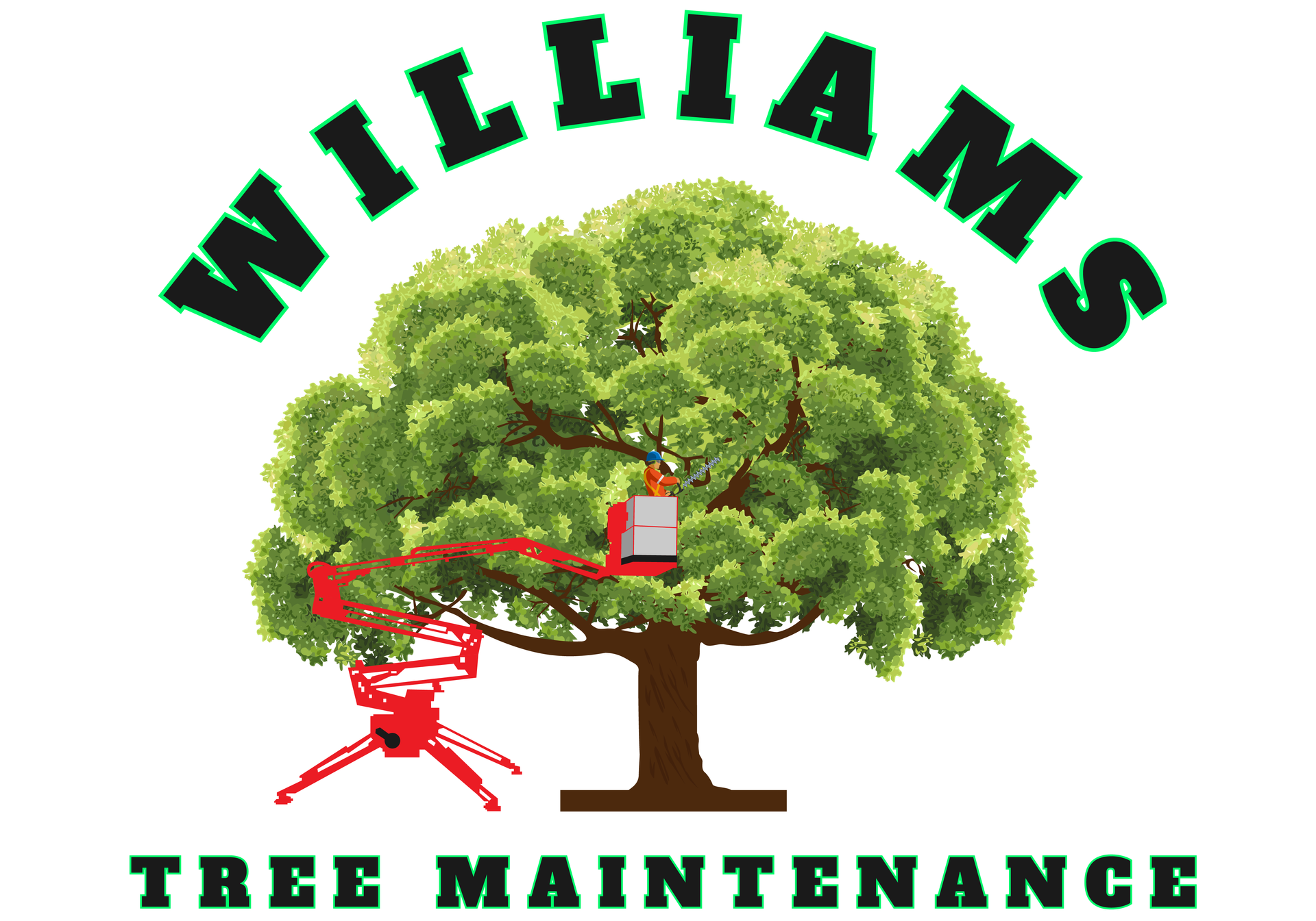 Williams Tree Maintenance logo with a green tree and lift.