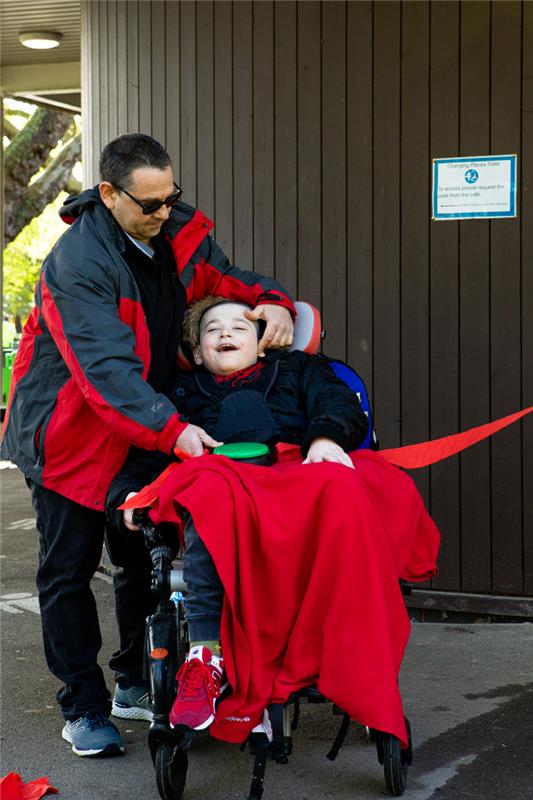 Me and my son opening the Changing Places in Finsbury Park