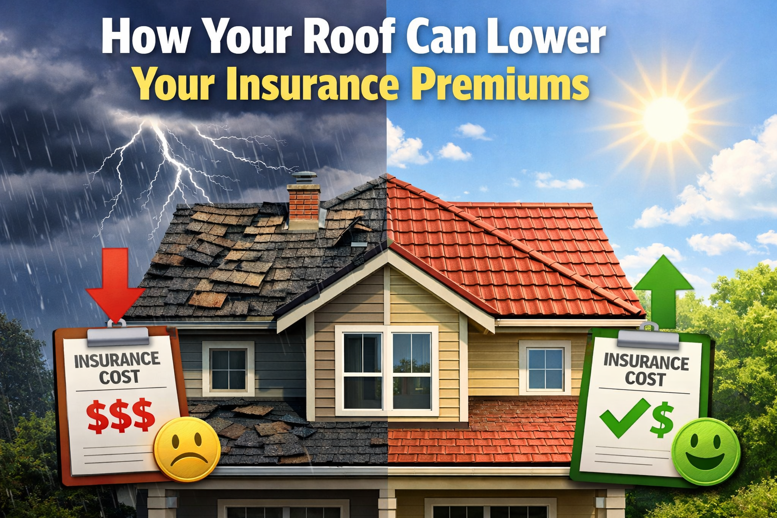 lower insurance premiums with a new roof