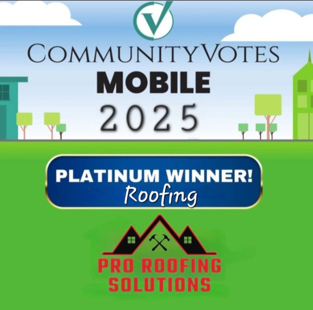Pro Roofing Solutions community roofing award in Mobile Alabama