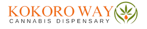 KOKORO WAY Cannabis Dispensary logo with orange text and green leaf icon