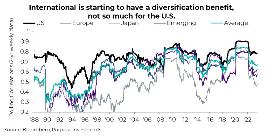 Diversification benefit of international