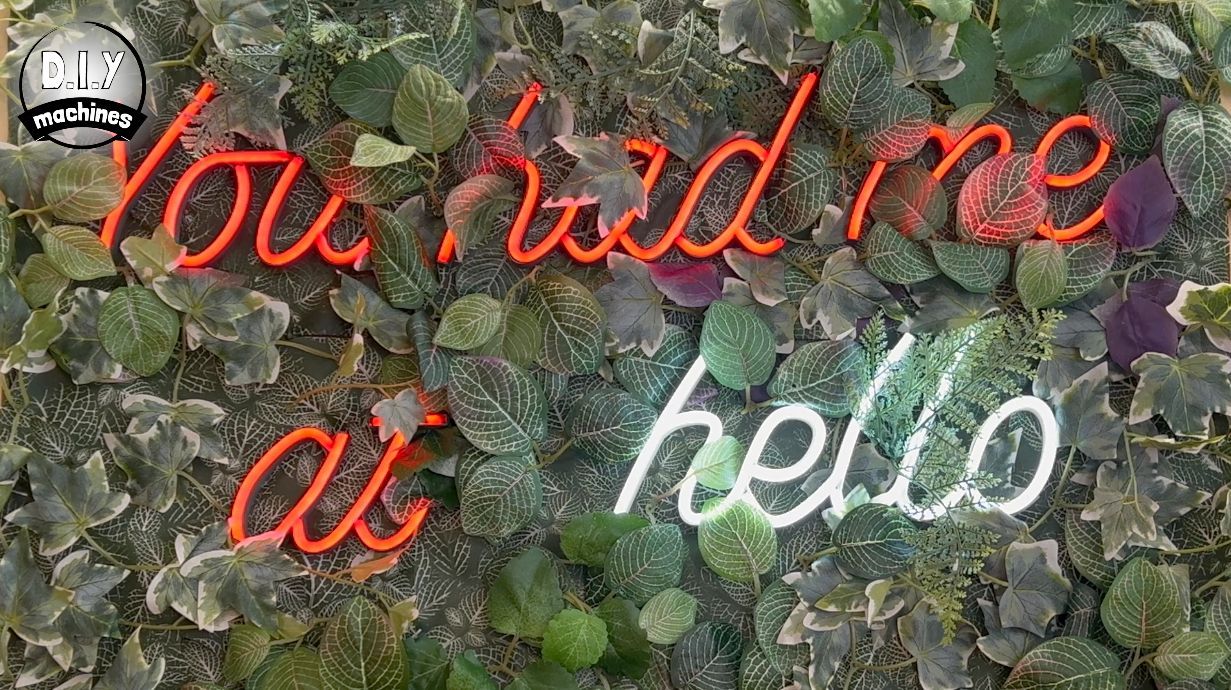 A neon sign that reads 