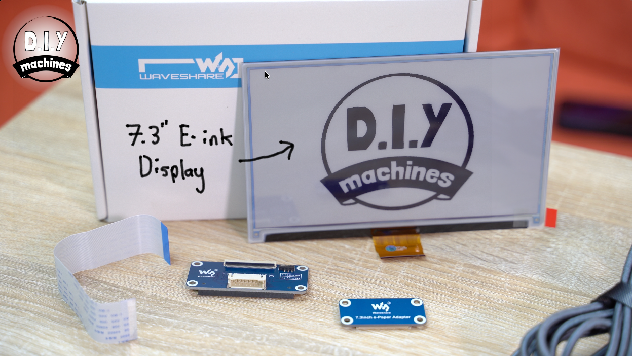 A 7.3-inch E-ink display with a