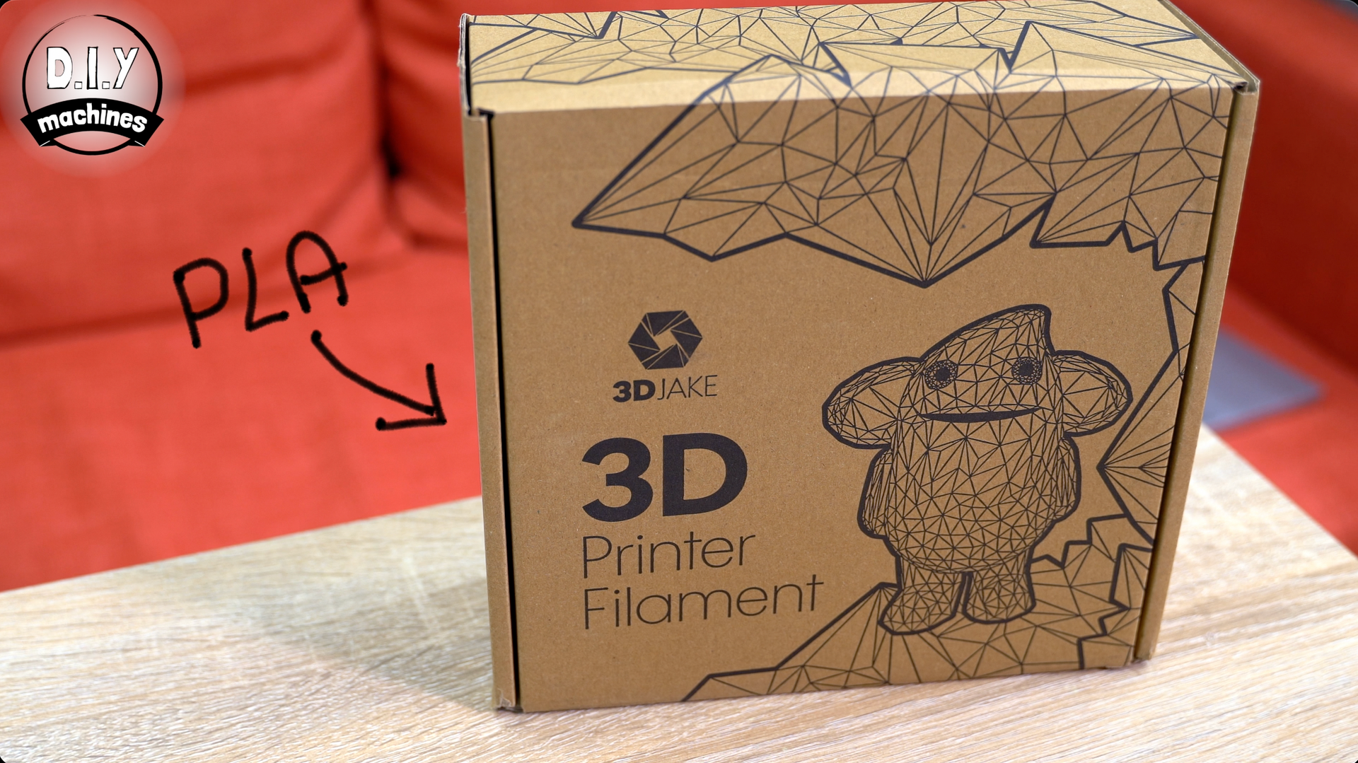 A cardboard box of 3D printer filament marked with