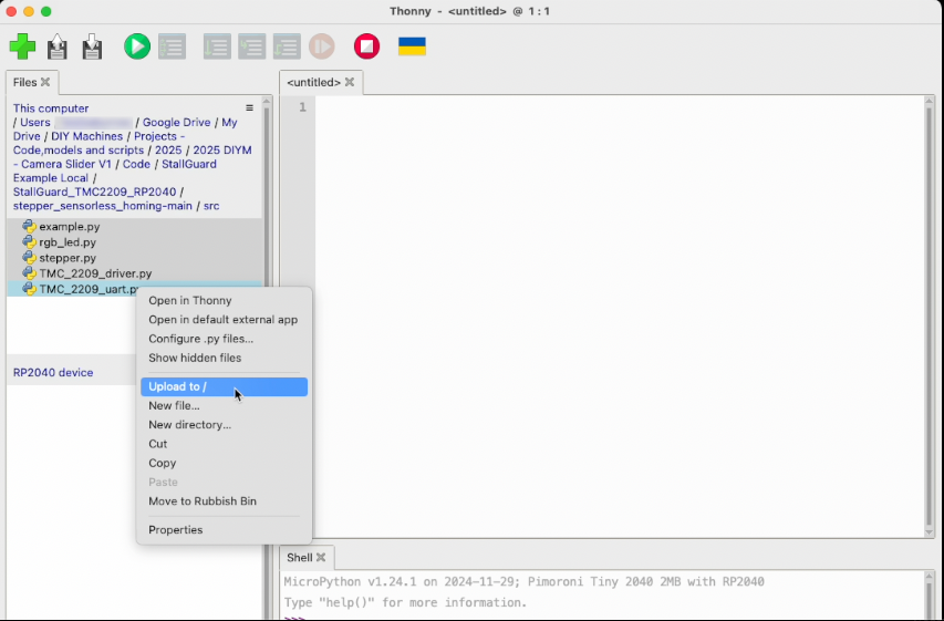 A file explorer window in an Integrated Development Environment showing a file context menu with