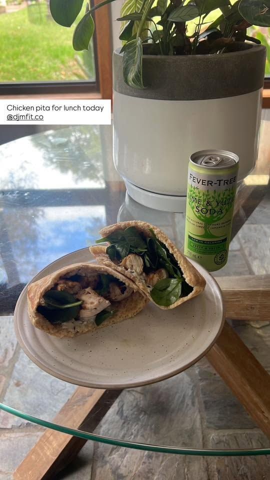 Ali, chicken pita for lunch