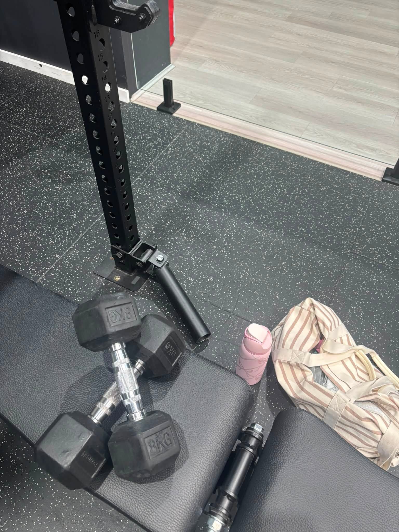 Taylor, 8kg dumbbells