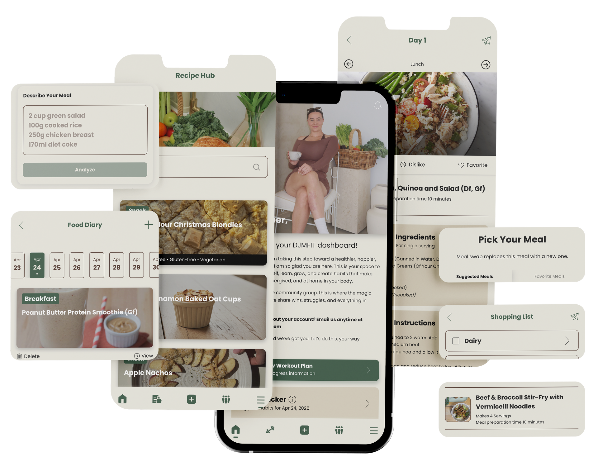 Nutrition in the DJMFIT app