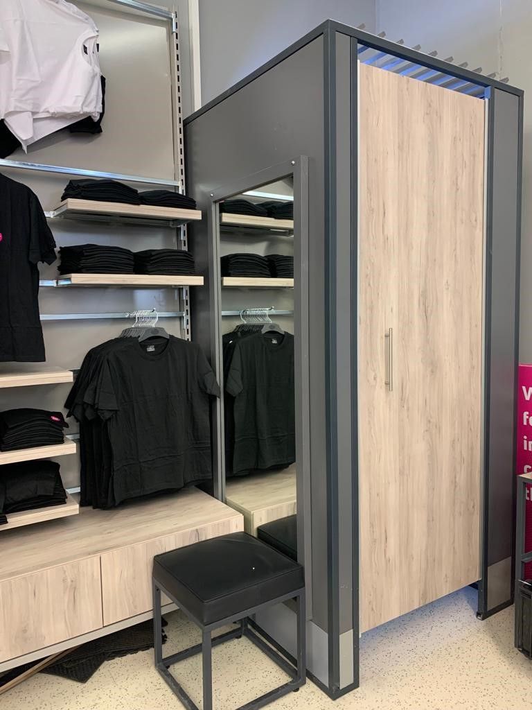 CLOTHING FIXTURES, KK Shelving (see image)